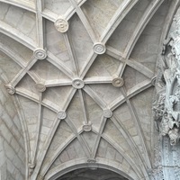 Ceiling over entry to church and cloister (in different directions)